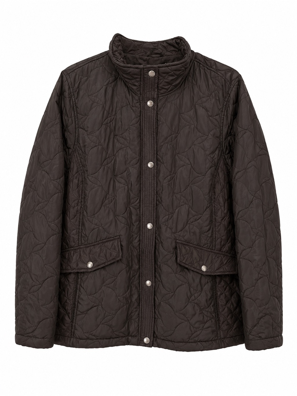 Lands' End Quilted Snap-Front Puffer Jacket - Black
